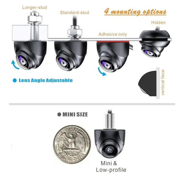 Front/Backup Camera, Great Night Vision HD& Super Wide Angle Metal Lens. - Picture 2 of 10